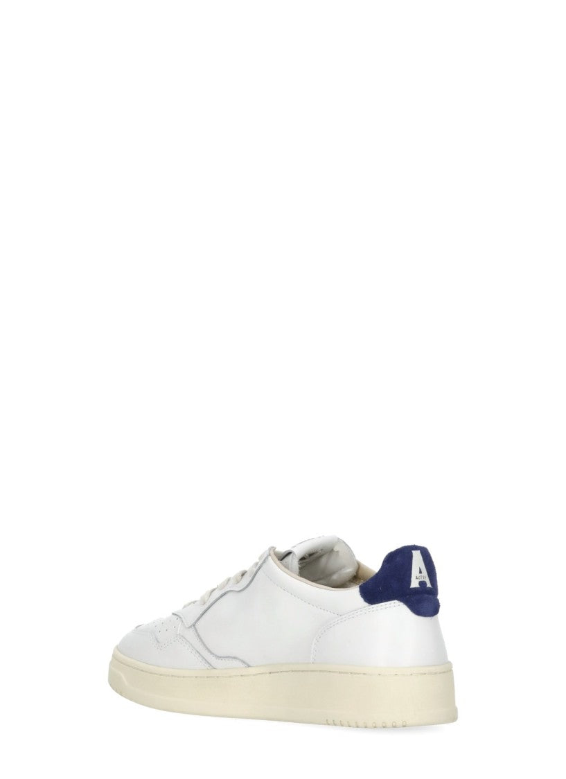 Autry White Medalist Low Suede Upper Sneakers