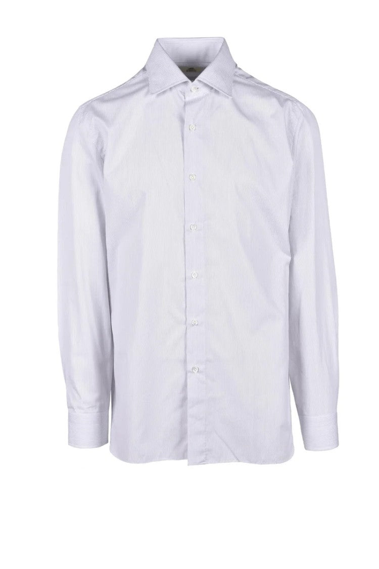 Luigi Borrelli Napoli Pointed Collar White Cotton Formal Shirt