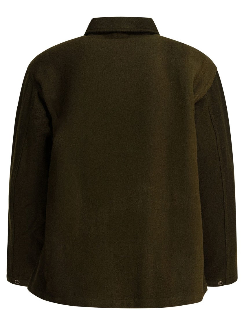 Needles Wool Overshirt Jacket With Utility Pockets And Classic Collar