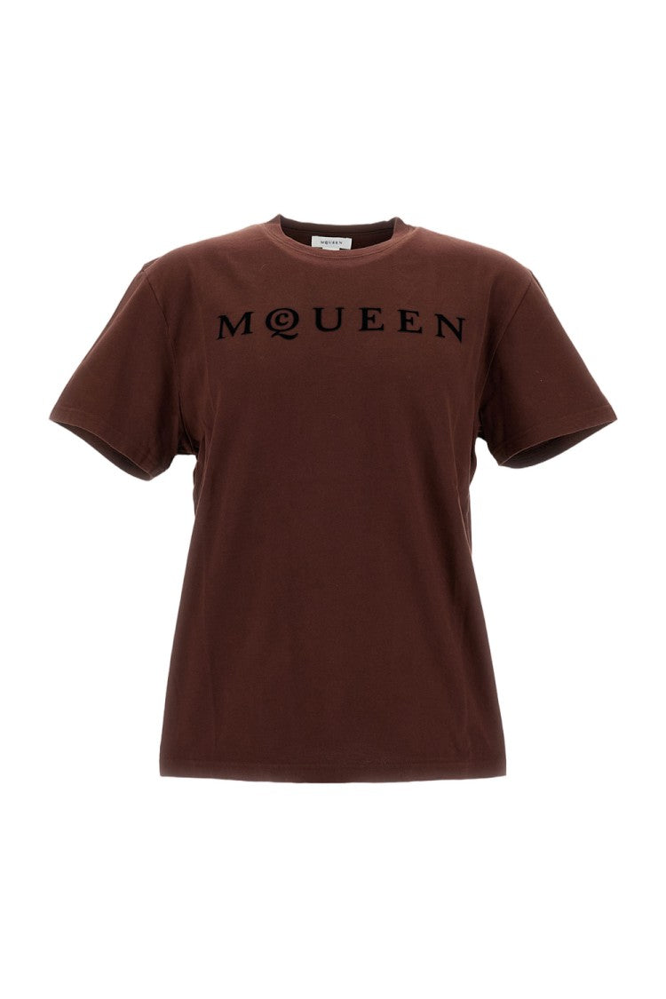 Alexander Mcqueen Cotton Crew-Neck T-Shirt With Bold Logo Detail