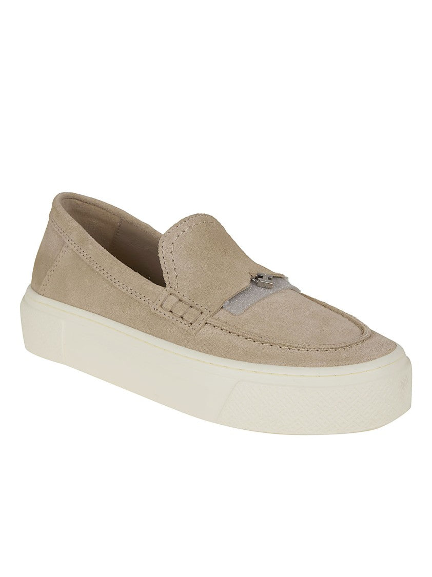 Hogan Nude & Neutral Calfskin Loafers