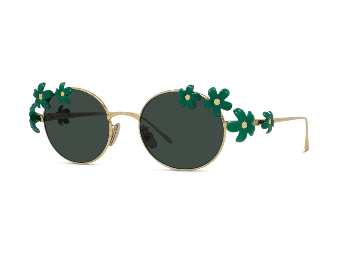 Loewe Gold Lw40173u Floral Round Metal Sunglasses