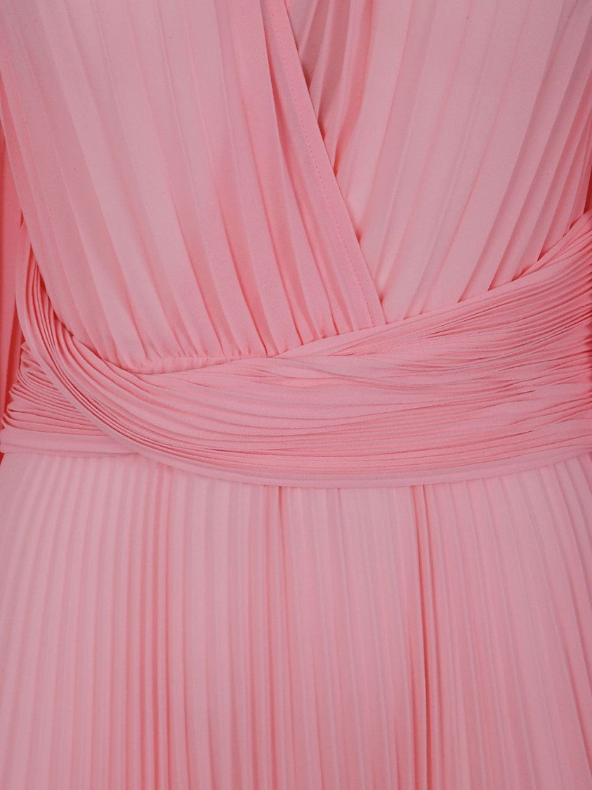 Twin-Set Twist-Detail Midi Dress With V-Neck