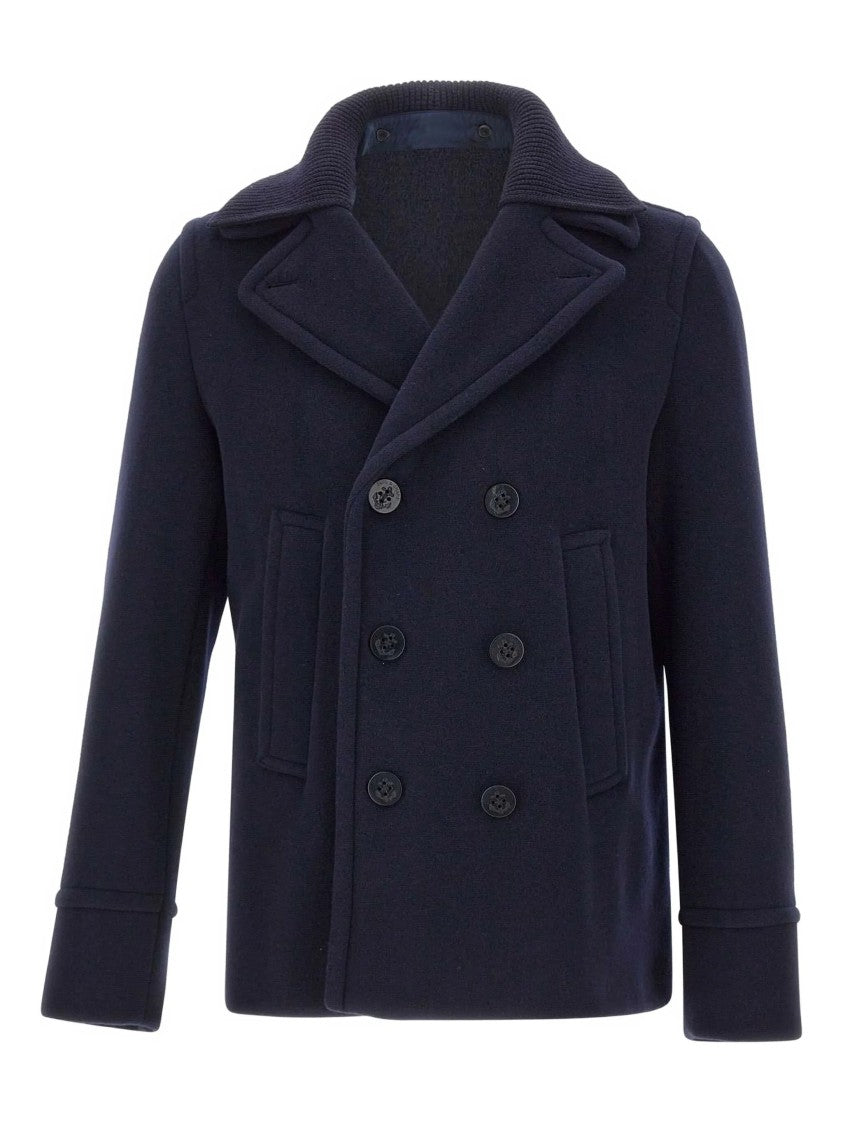 Paul & Shark Double-Breasted Wool Peacoat With Structured Silhouette