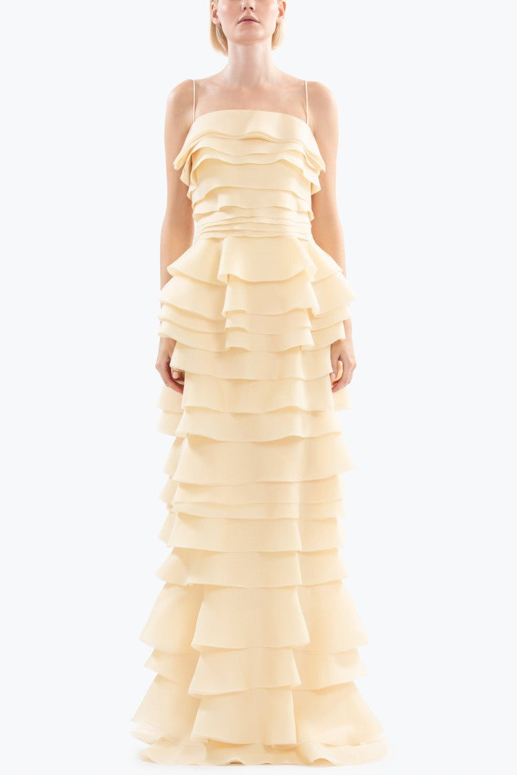 Saiid Kobeisy Layered Organza Long Dress