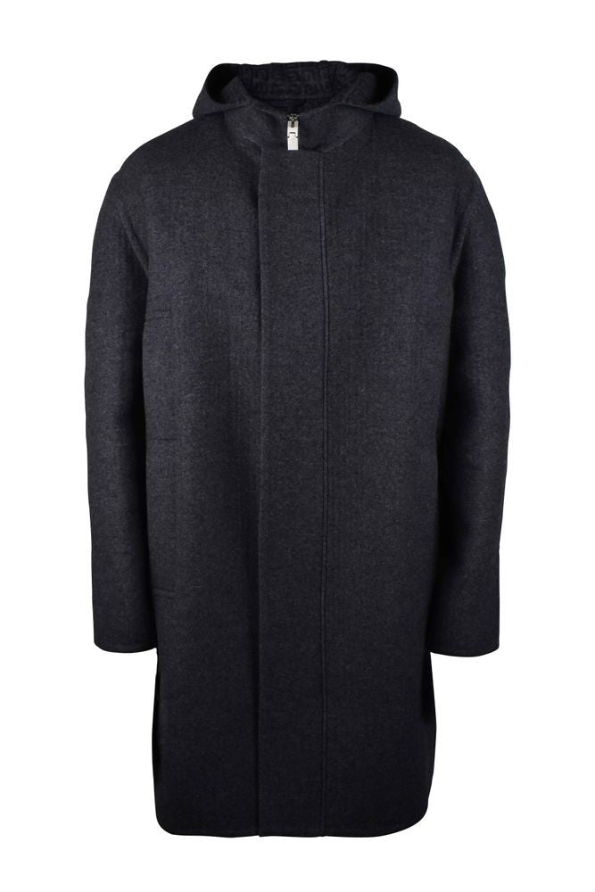 Givenchy Hooded Wool-Silk-Cashmere Blend Coat With Ribbed Details