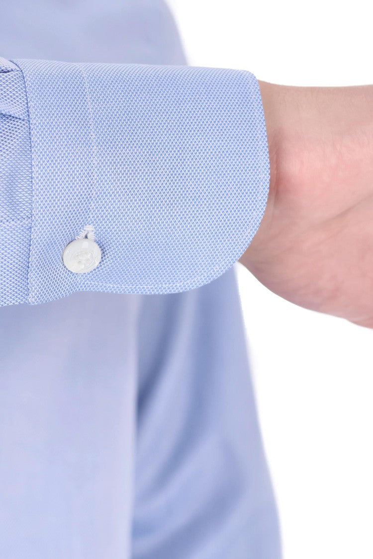 Finamore Traveller Tailored Shirt In Royal Oxford Linea Milano