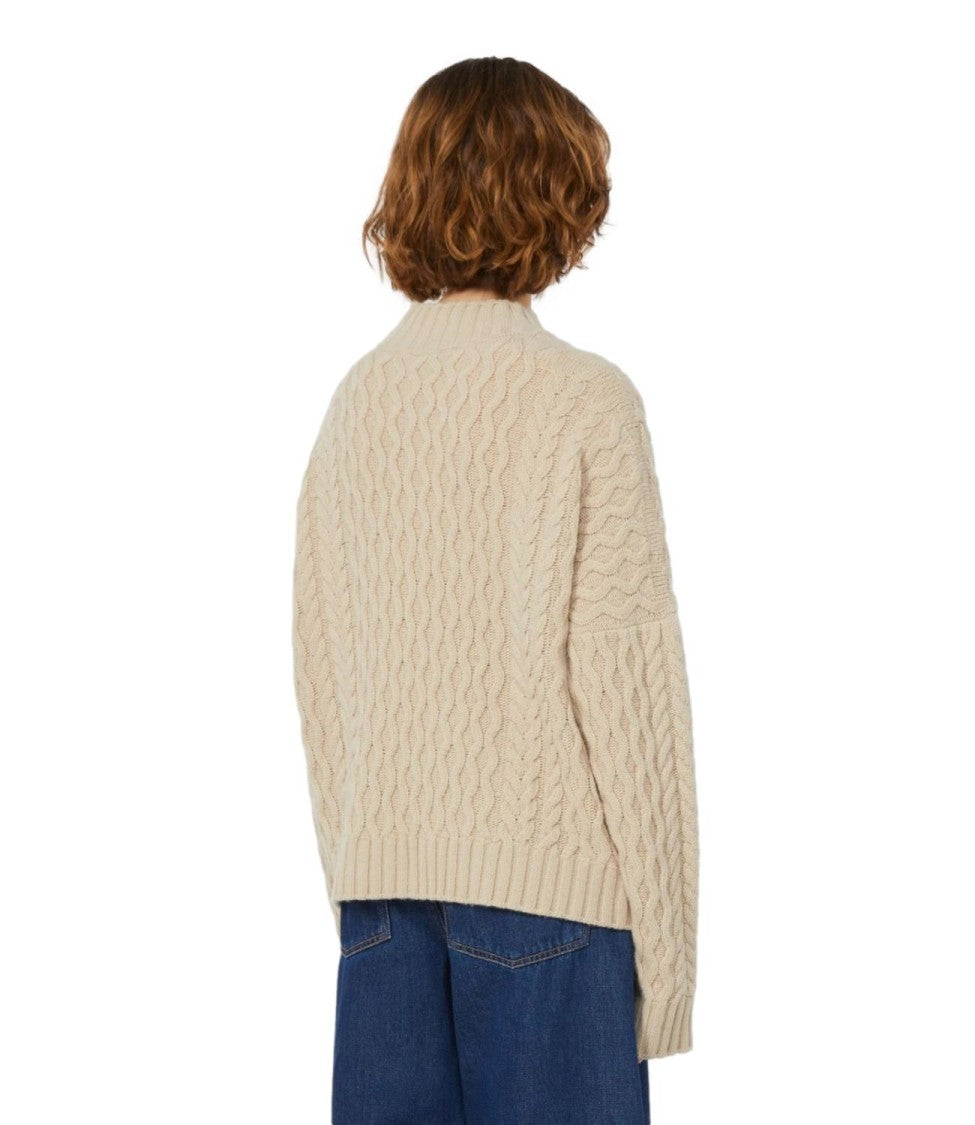 Max Mara Cable Knit Virgin Wool Sweater