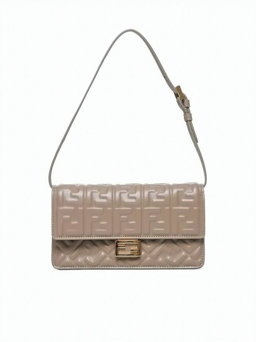 Fendi Rectangular Shoulder Bag With Geometric Pattern