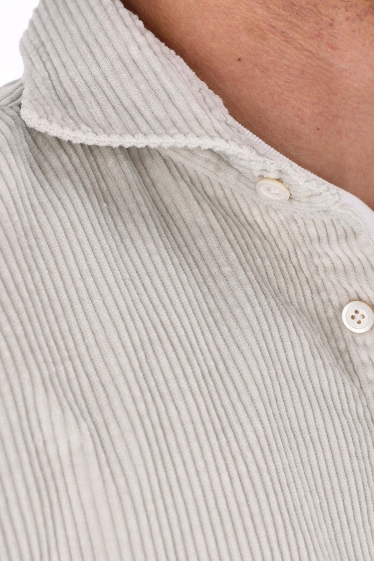 Finamore Corduroy Overshirt With Button-Down Front And Flap Pocket