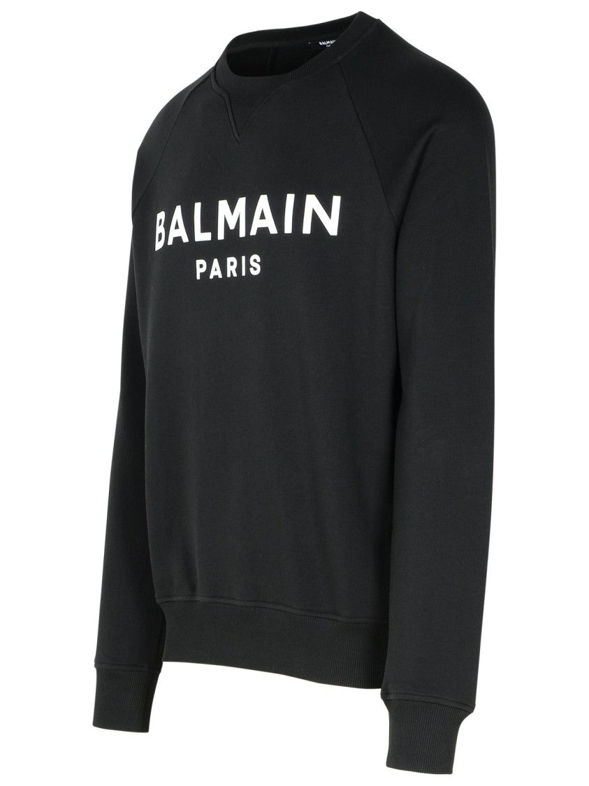Balmain Black Cotton Sweatshirt