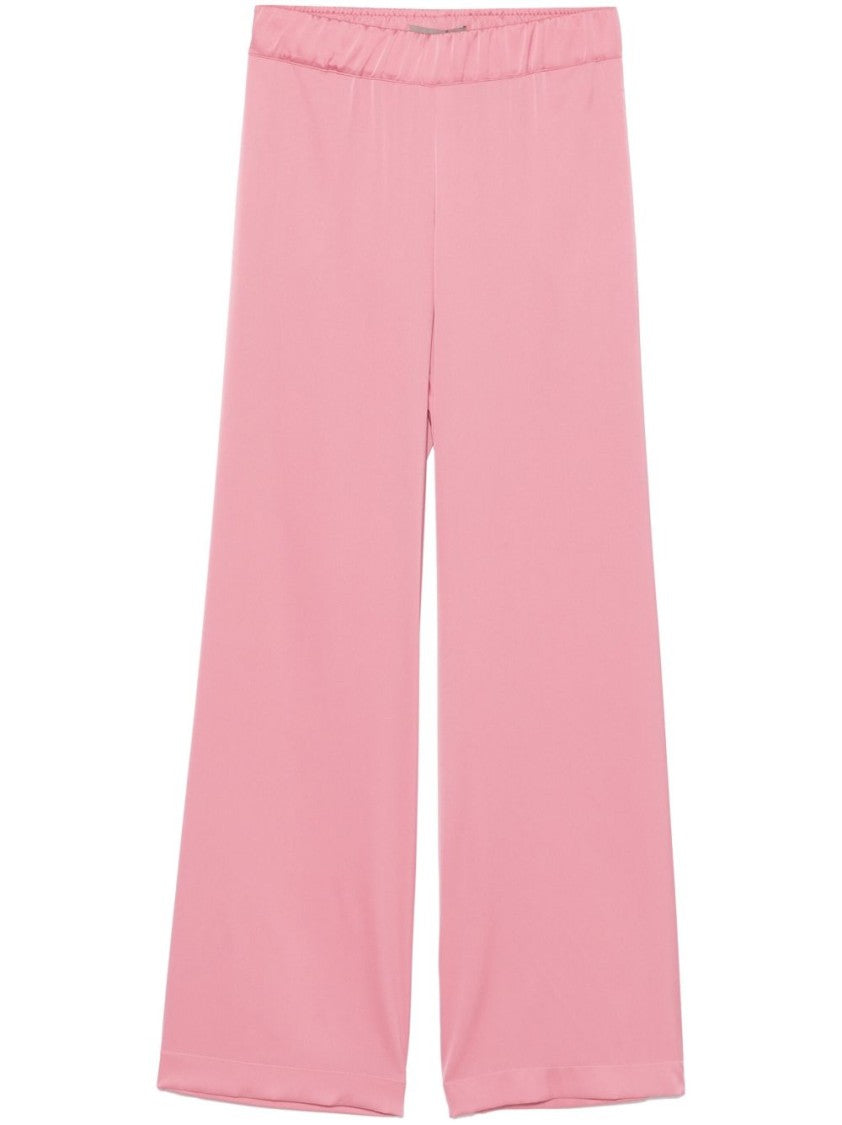 Dexterior Wide-Leg Pink Trousers With Soft Texture