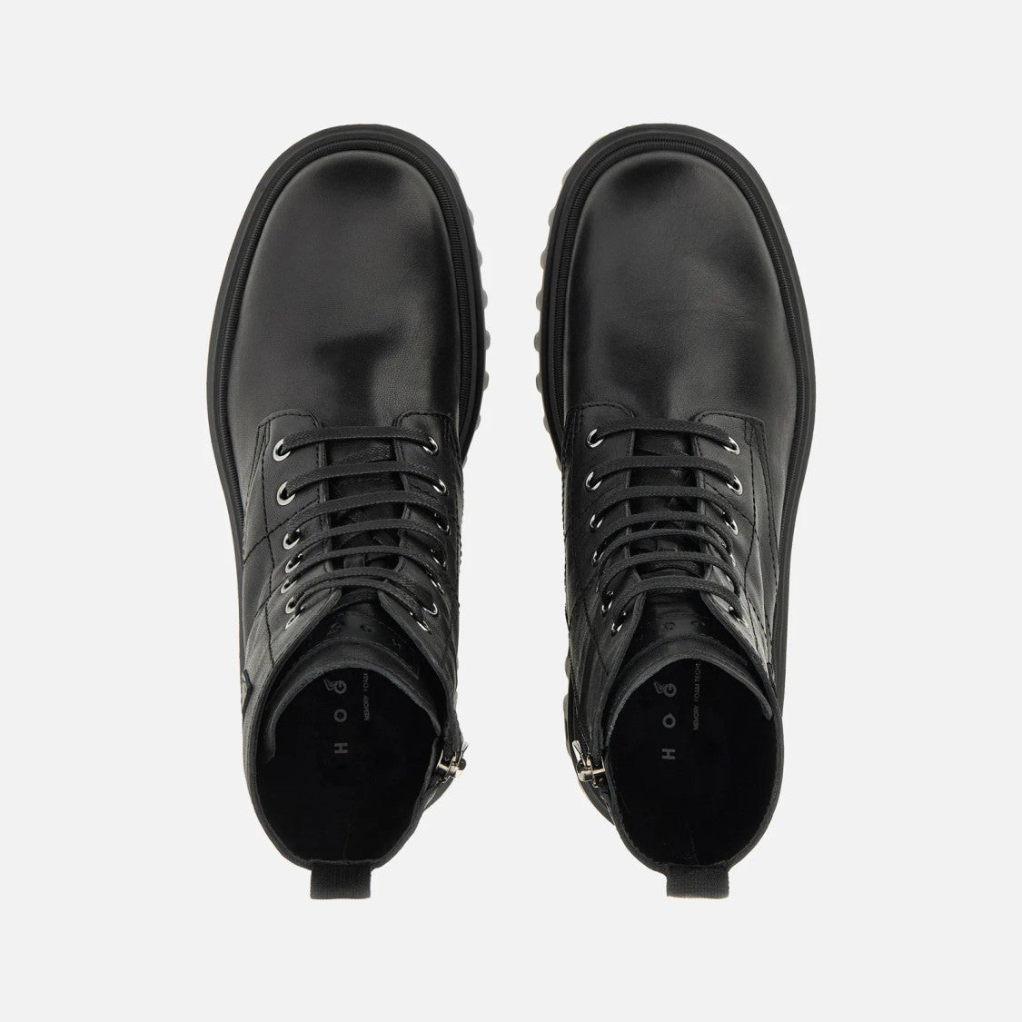 Hogan High Ankle Lace-Up Rugged-Sole Boots