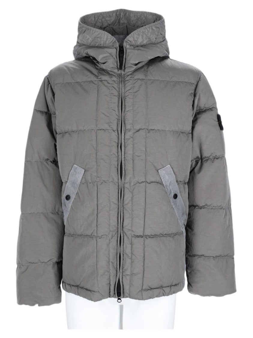 Stone Island Quilted Hooded Grey Sports Jacket