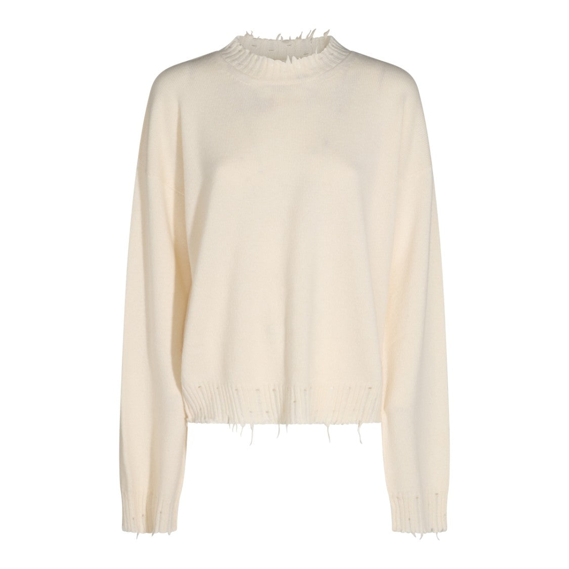 Uma Wang Off-White Distressed Knit Sweater