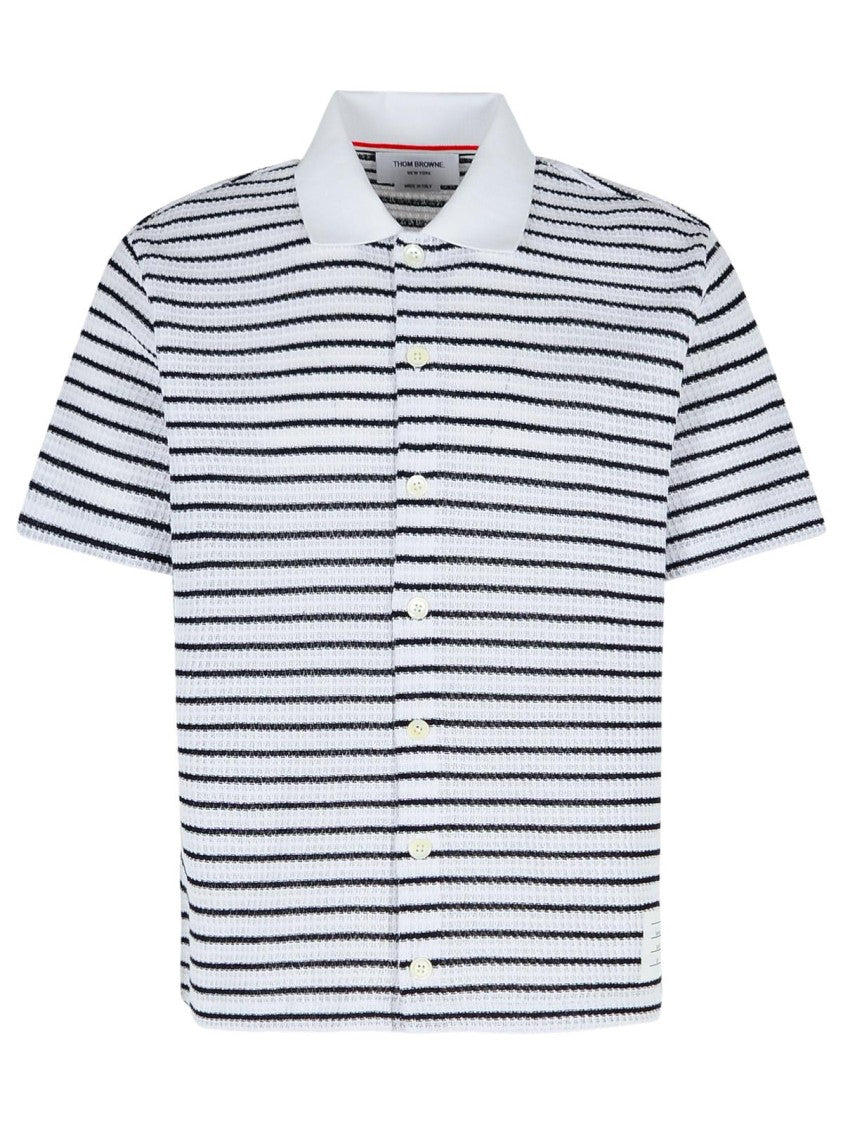 Thom Browne Navy Cotton Polo Shirt