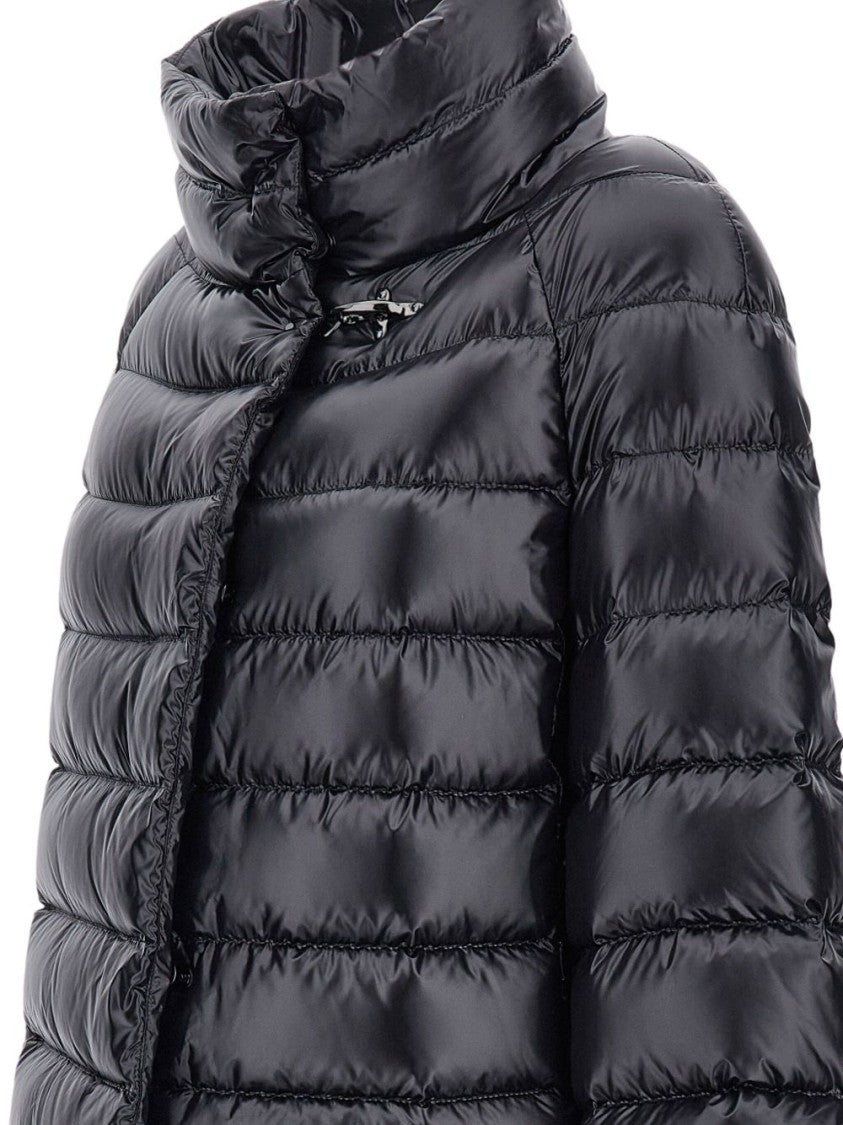 Fay Glossy Quilted Down Coat With Structured Collar