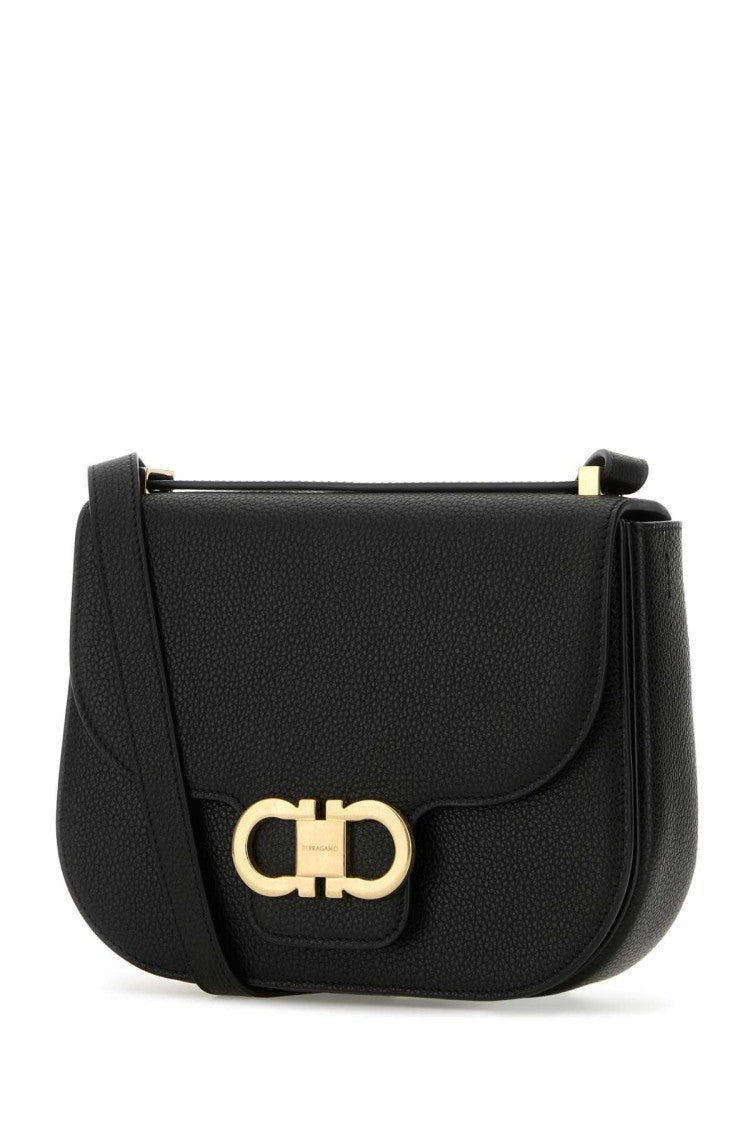 Salvatore Ferragamo Black Leather Crossbody Bag