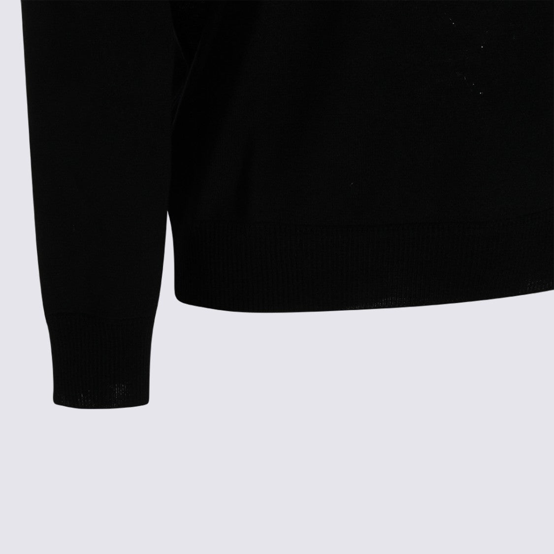 Stone Island Black Sweatshirt With Subtle V-Neck And Distinctive Patch