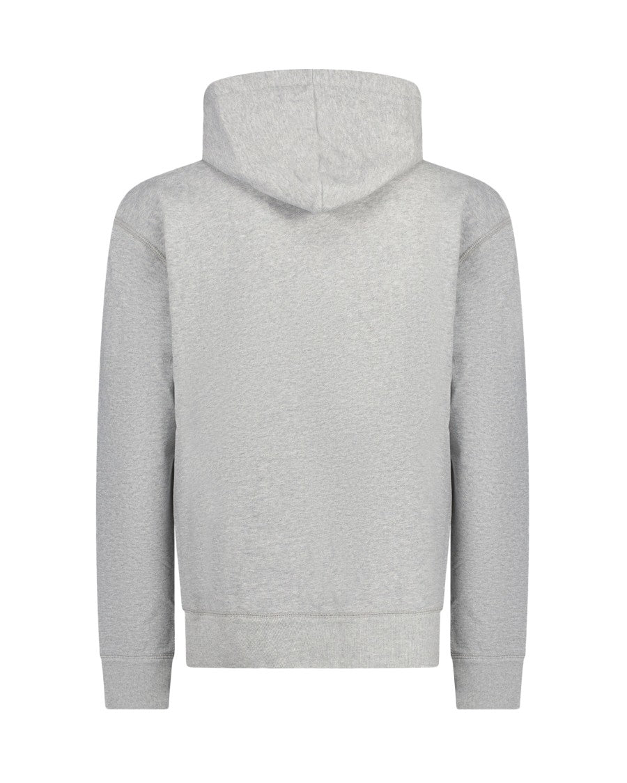 Isabel Marant Kangaroo Pocket Grey Hoodie With Drawstring Detail