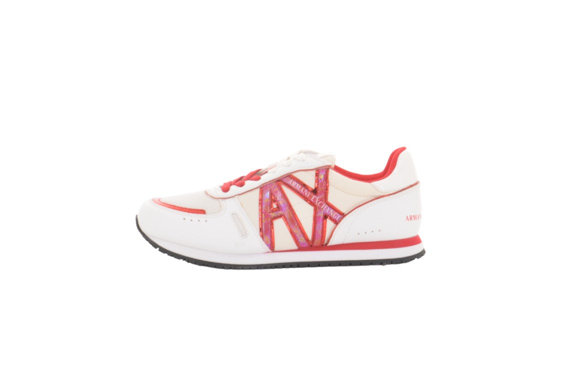 Armani Exchange White Armani Exchange Red Accent Sneakers