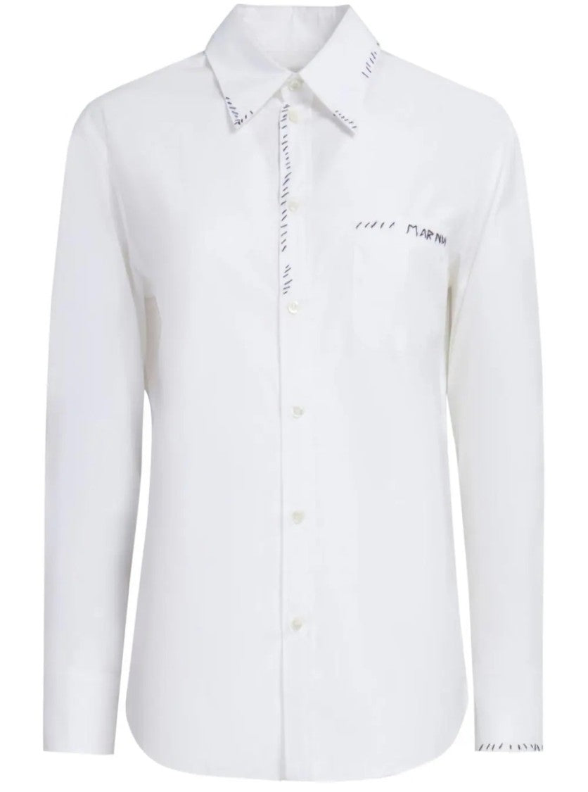 Marni Classic Cotton Shirt With Unique Stitch Detail And Design