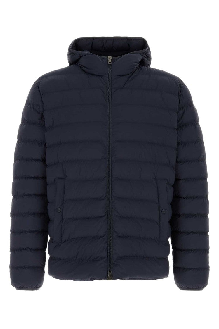 Herno Navy Blue Stretch Nylon Jacket