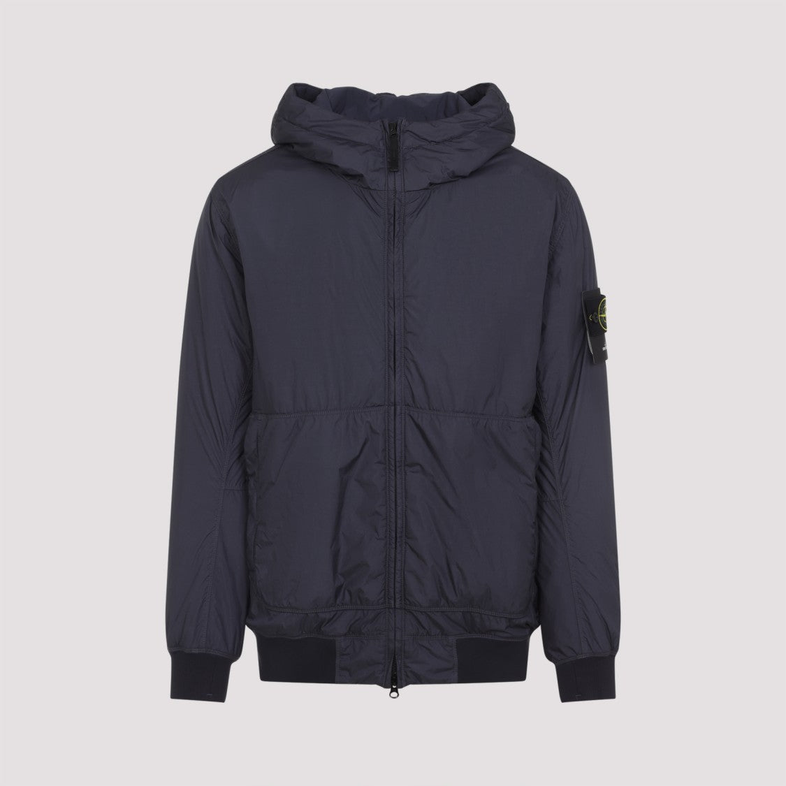 Stone Island Durable Polyamide Blue Jacket With Hood