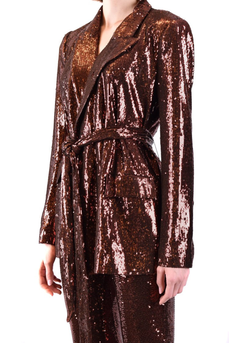 L'agence Sequined Blazer With Belted Waist And Tailored Fit