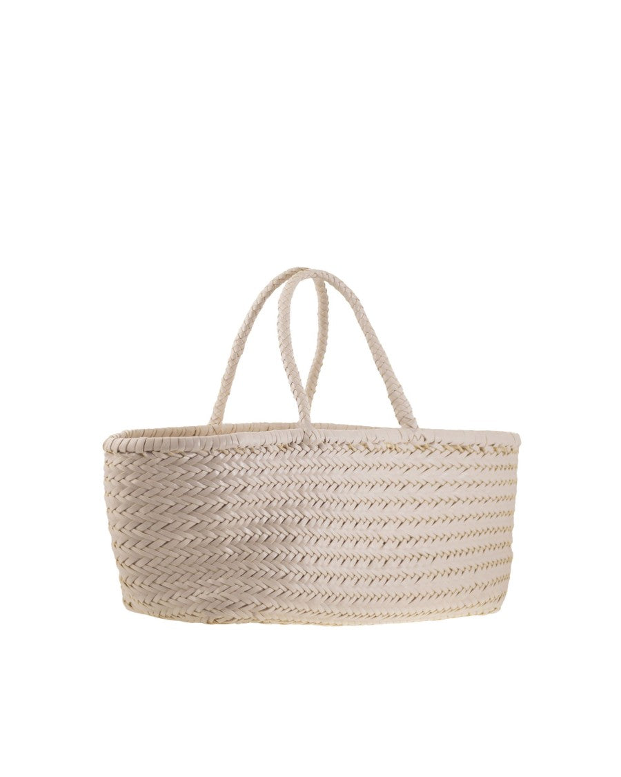 Dragon Diffusion Handwoven Basket-Style Tote Bag With Chevron Weave