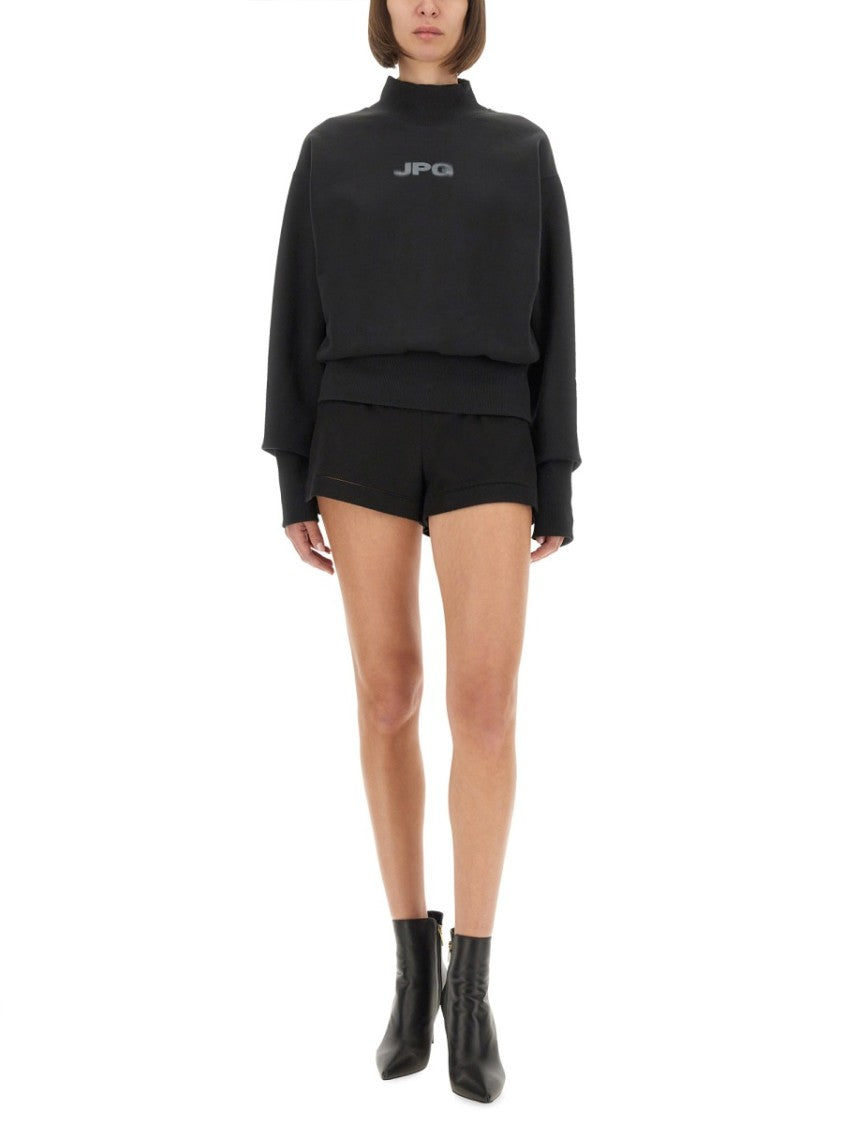 Jean Paul Gaultier Cropped Black Sweatshirt
