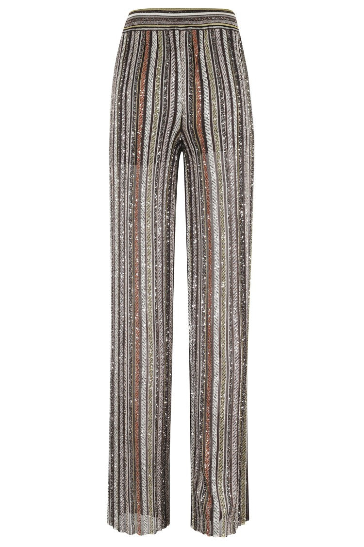 Missoni Straight-Leg Trousers With Multicolor Sequin Embellishment