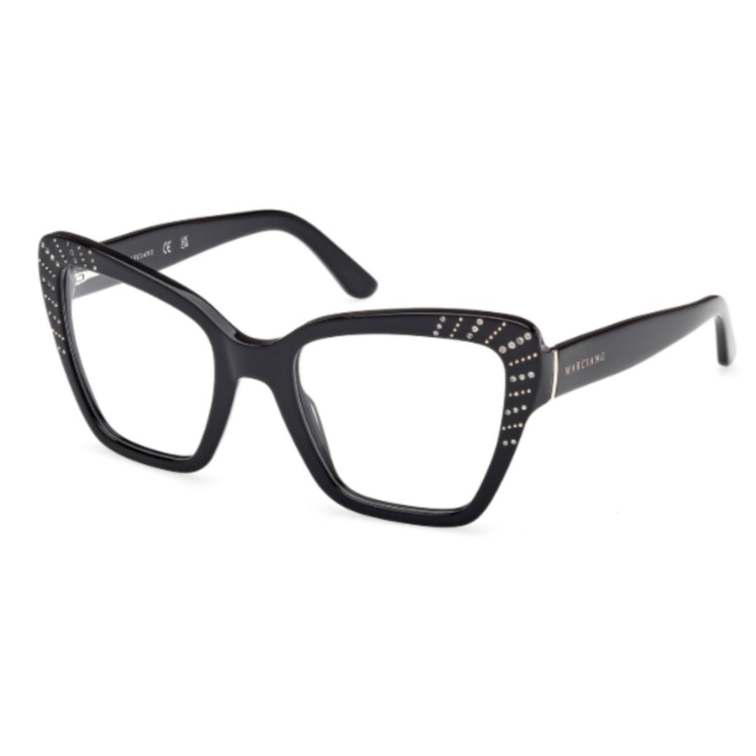 Guess By Marciano Gm50034 Oversized Square Frame Eyeglasses With Metallic Studs