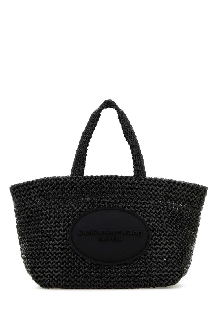 Alexander Wang Black Crochet Small Punch Handbag