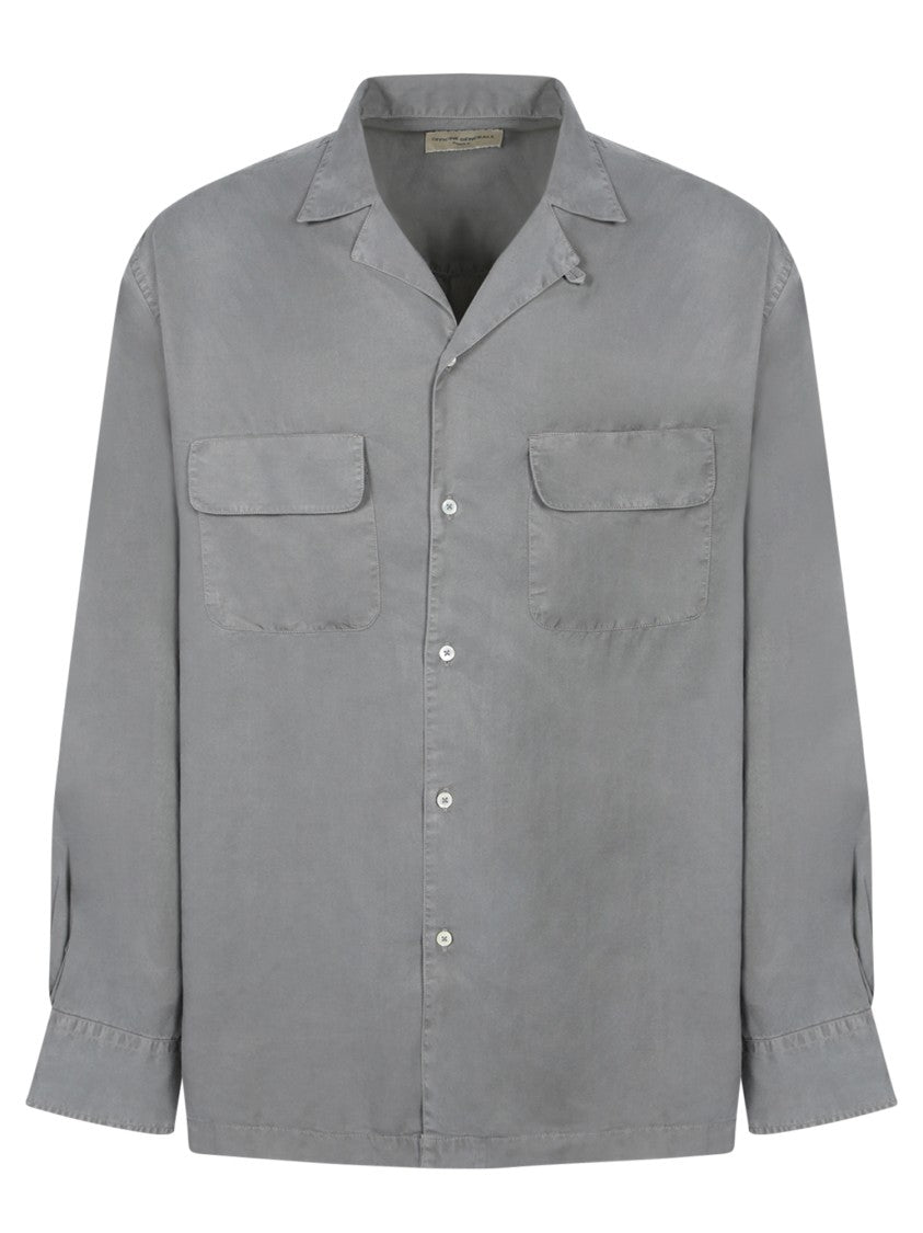 Officine Generale Teal Tencel Shirt