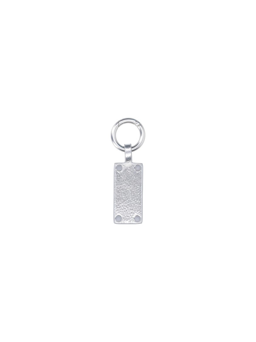 Mm6 By Maison Margiela Silver Numeric Rectangular Keychain