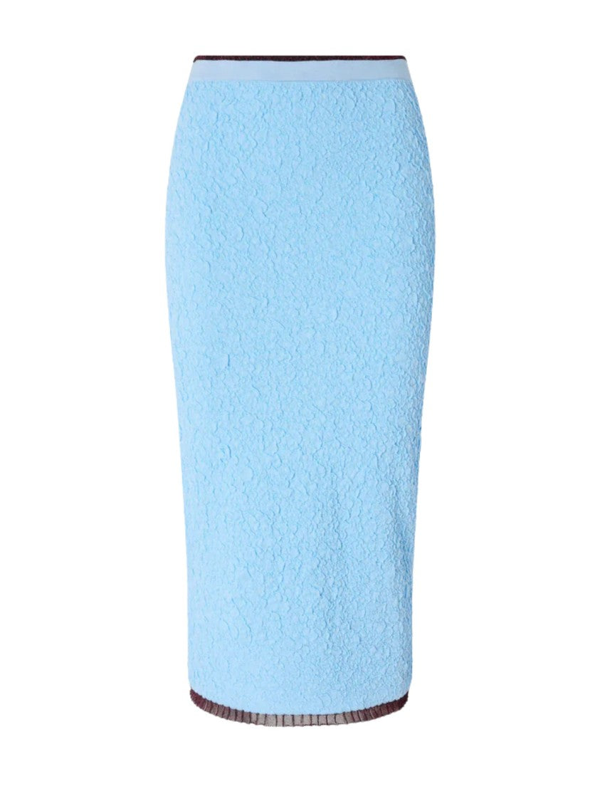 Pinko Blue Textured Fitted Midi Skirt