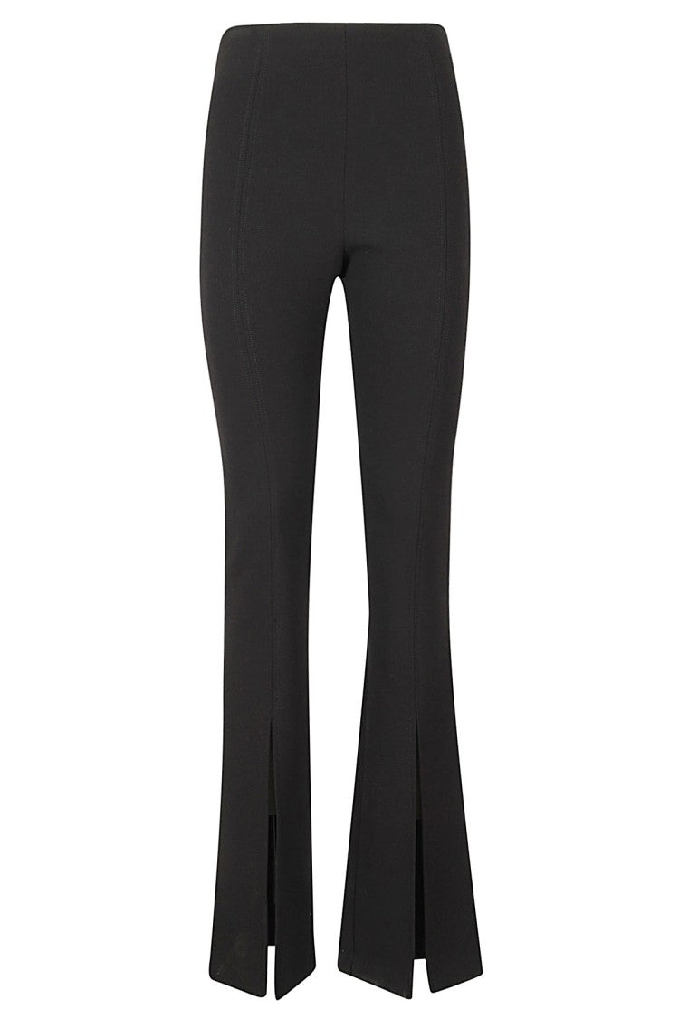 Amen Tailored Black Crepe Pants With Paw Pattern