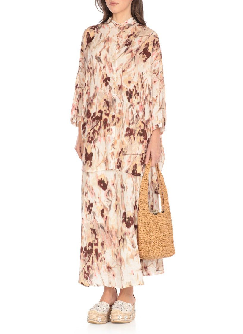 120% Lino White Cotton Skirt