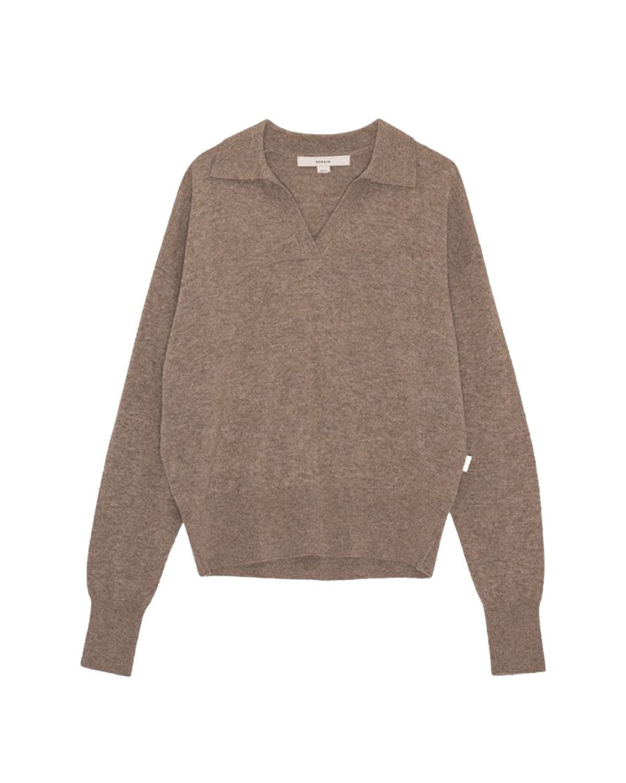 Remain Brown Knit Polo Shirt