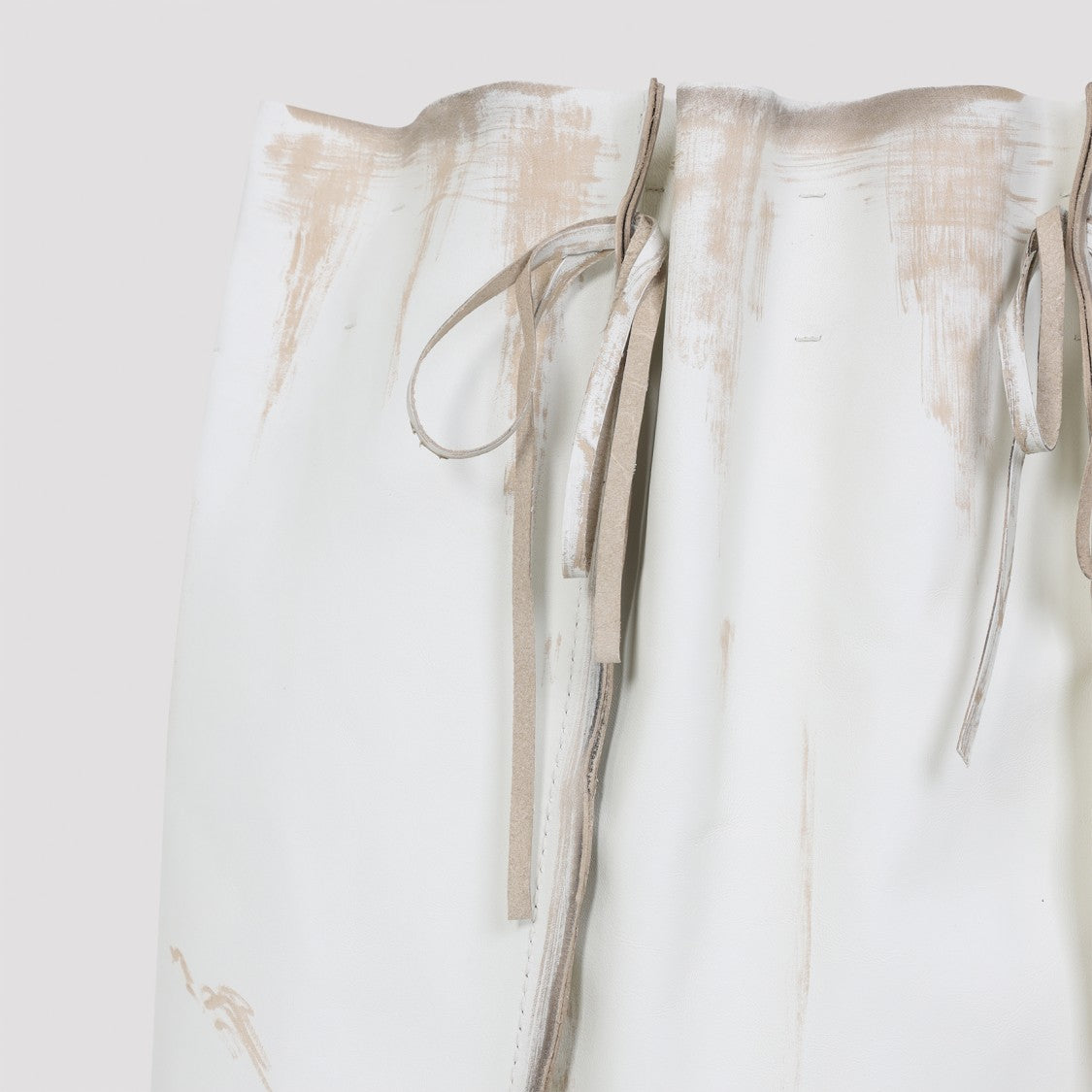 Prada High-Waisted Distressed Calf Leather Skirt