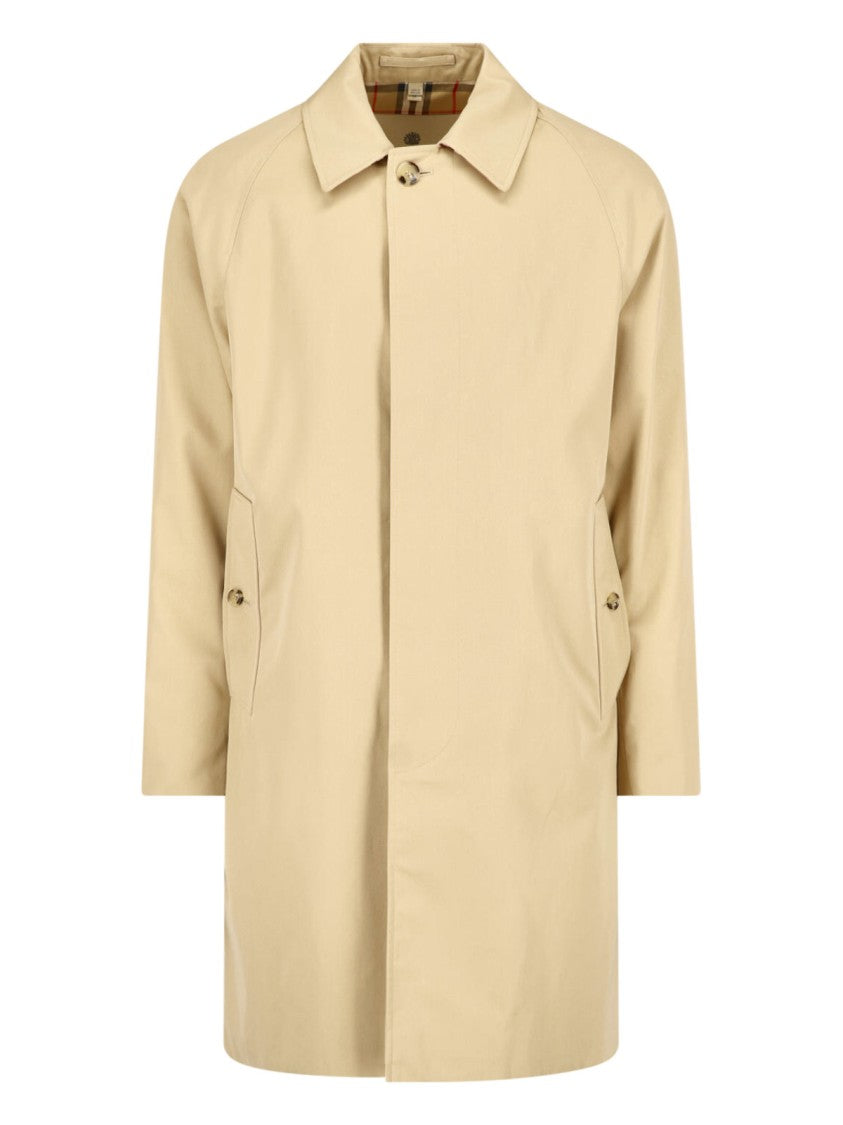 Burberry Camden Check Lined Beige Cotton Trench Coat
