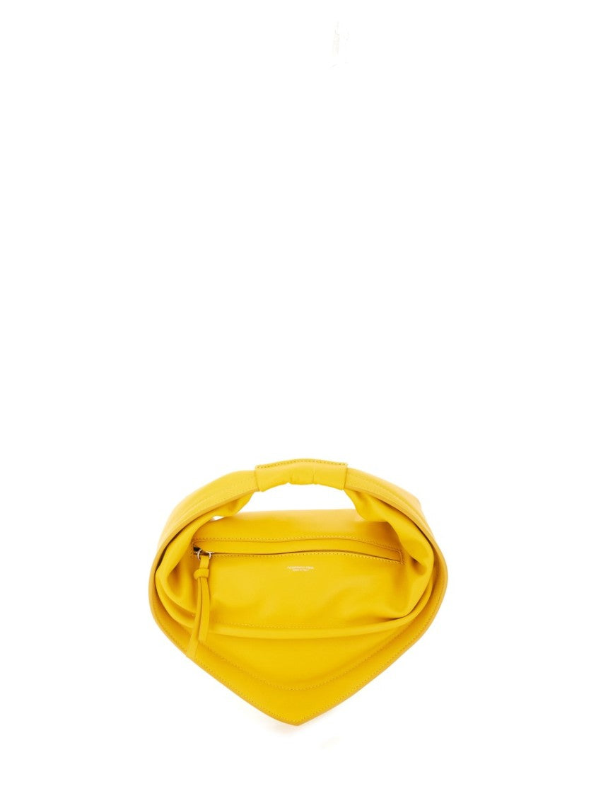 Federico Cina Dpp Yellow Calf Leather Shoulder Bag