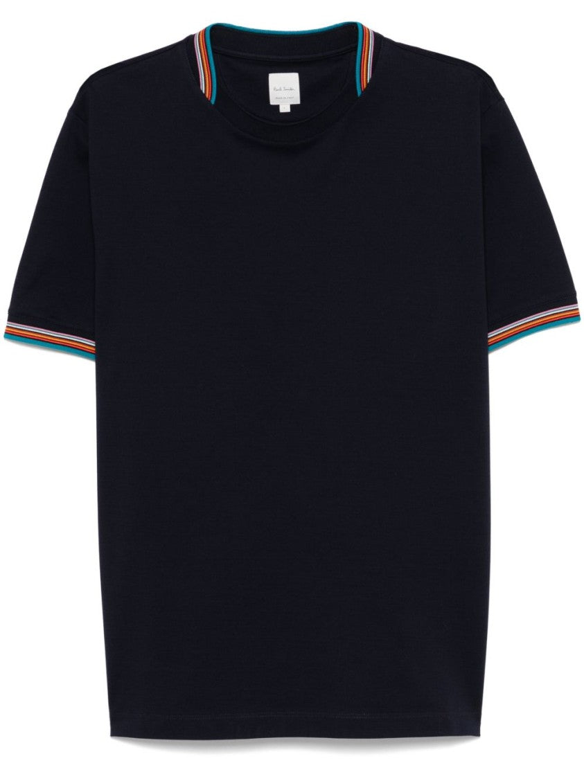 Paul Smith Midnight Blue T-Shirt With Striped Detail