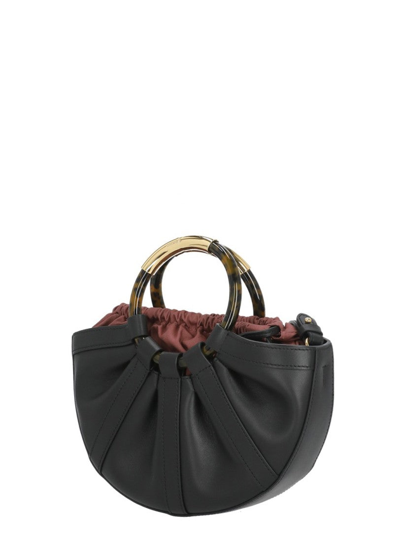 Coccinelle Medium Shoulder Bag With Pleated Detailing And Tortoiseshell Accents