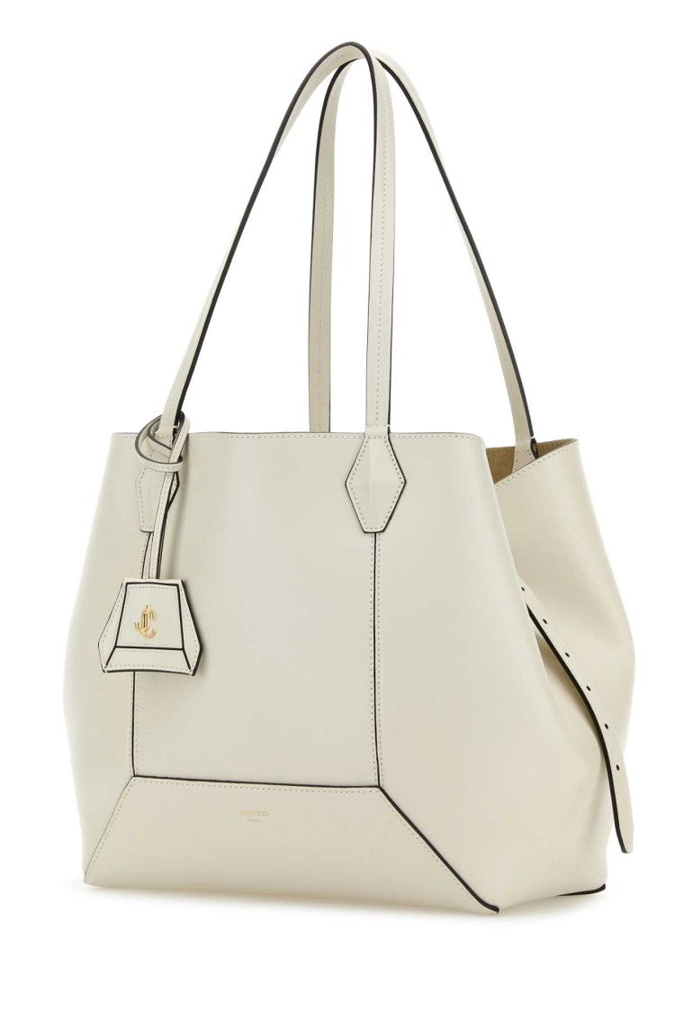 Jimmy Choo White Leather Diamond Shopping Bag
