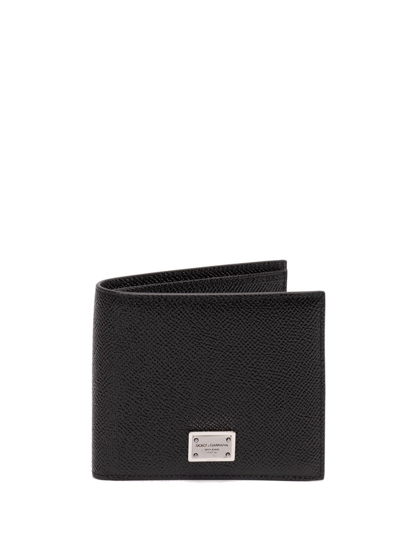 Dolce & Gabbana Bi-Fold Wallet In Textured Calf Leather