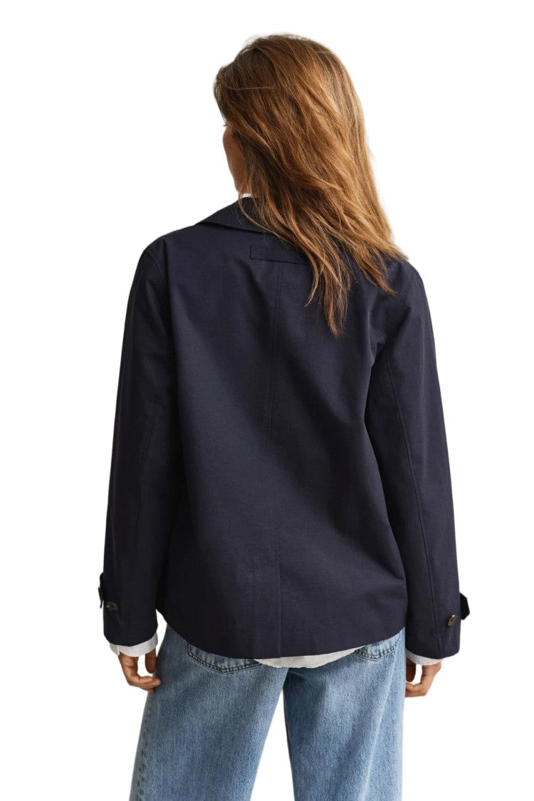 Gant Mid-Length Cotton-Blend Dwr Concealed Button Coat
