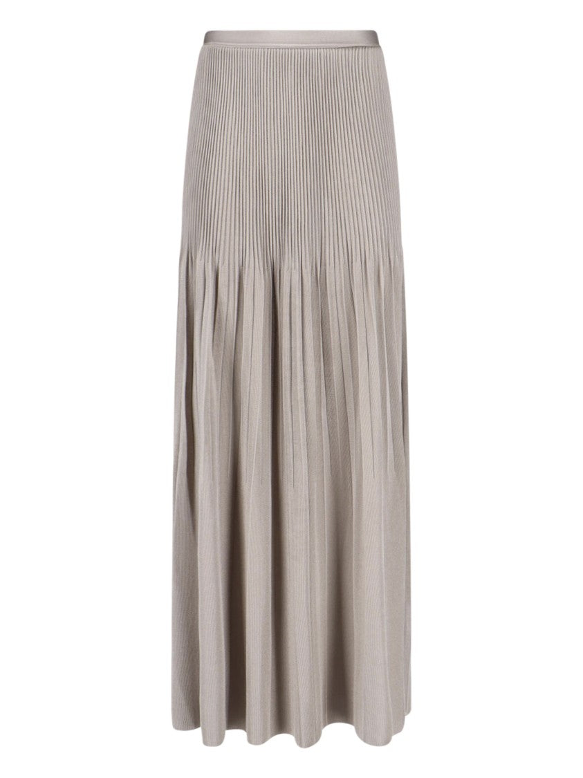 Giorgio Armani Pleated Maxi Skirt Grey