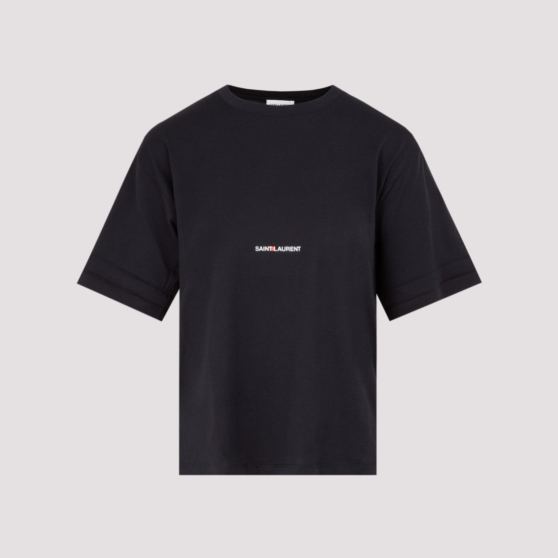 Saint Laurent Black Cotton Logo T-Shirt